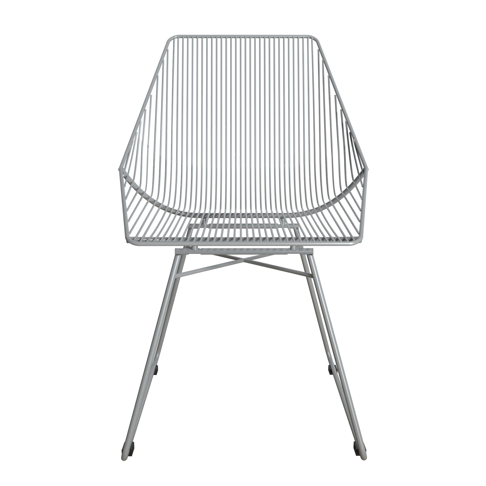 CosmoLiving Ellis Modern Metal Accent Chair， Gray Metal