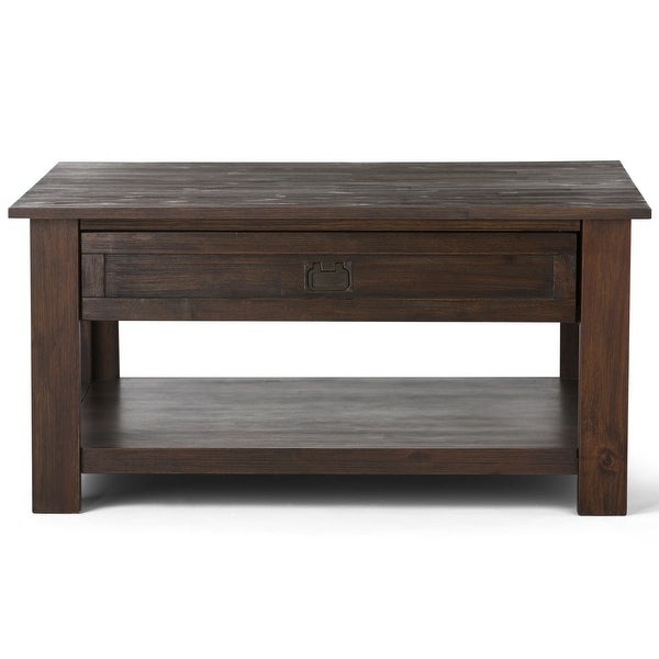 WYNDENHALL Garret SOLID ACACIA WOOD 38 inch Wide Square Rustic Coffee Table - 38 W x 38 D x 19 H