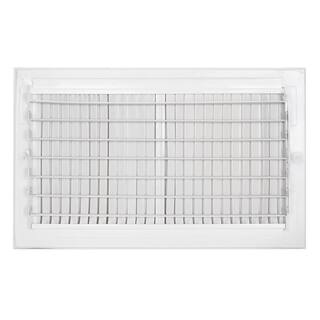 EZ-FLO 14 in. x 8 in. 2-Way Steel WallCeiling Registered White 61662