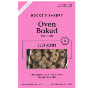 Bocce's Bakery Basics Oven Baked Duck Biscuits Wheat Free Dog Treats 1