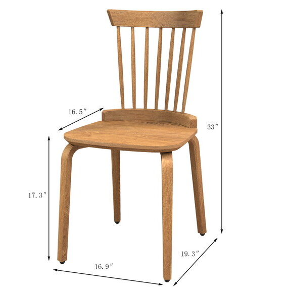 Solid Wood Slat Back Windsor Chair (Set of 2) W760...