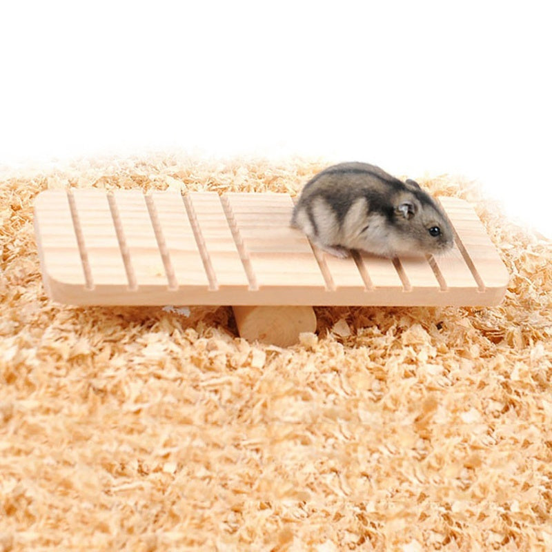 Hamster Chew Toys Natural Wooden Dumbbells Exercise Bell Roller Teeth Care Molar Toy for Rabbits Bird Bunny