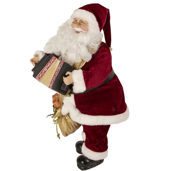 18 Animated and Musical Accordion Playing Santa Claus Christmas Figure