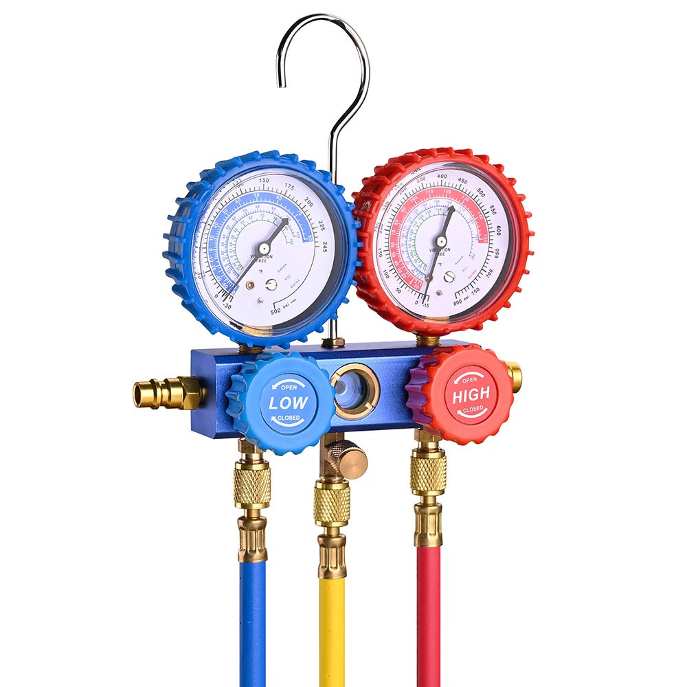 Yescom HVAC Refrigeration R410a Manifold Gauge Set 2 Valve 3 Hose