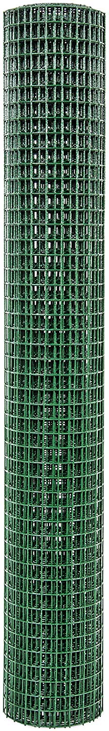 Fencer Wire 19 Gauge Green Vinyl Coated 1/2 Hardware Cloth Vegetables Garden Rabbit Fencing Snake Fence for Chicken Run Critters Gopher Racoons Opossum Rehab Cage Wire Window (24" x 96")