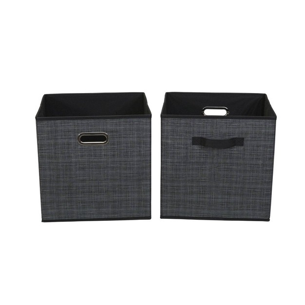 X 13 quot Fabric Storage Bin Set Black Mix