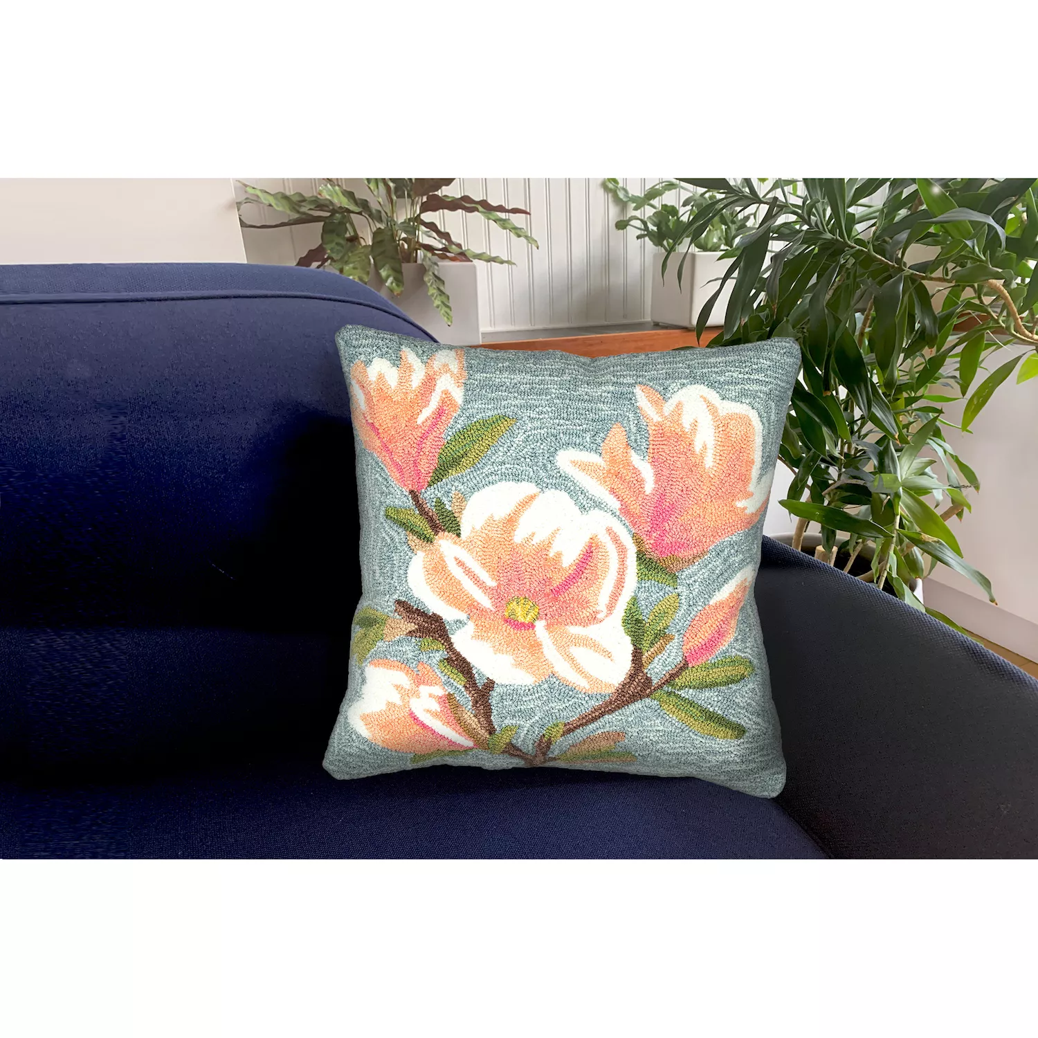 Liora Manne Frontporch Magnolia Indoor Outdoor Throw Pillow