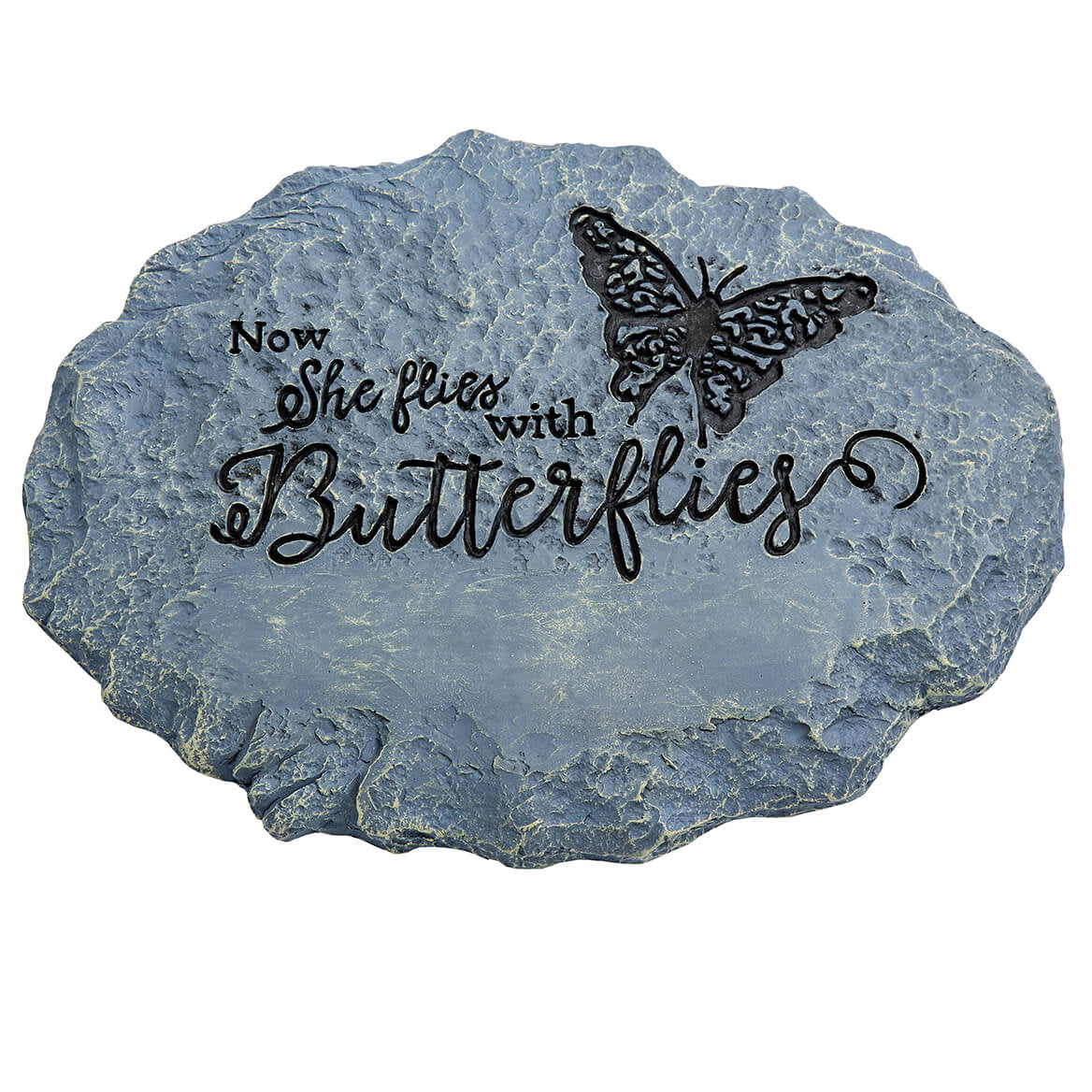 Butterfly Memorial Stone, Remembrance Garden Stone, Gray, 10-Inch