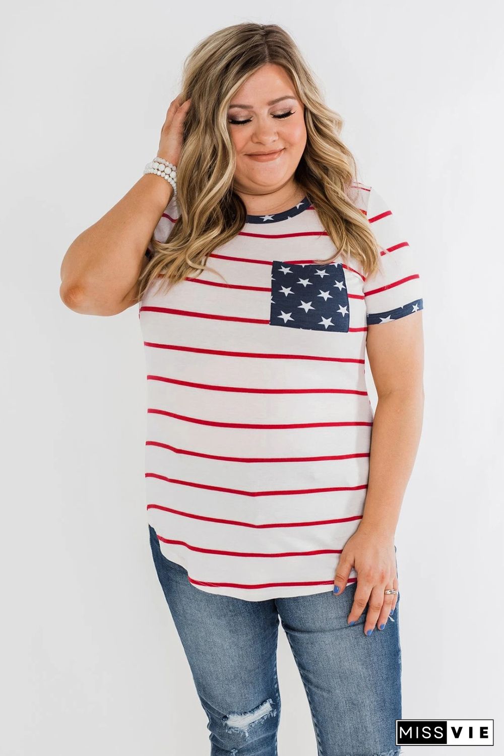 Stripes & Stars Plus Size T-shirt