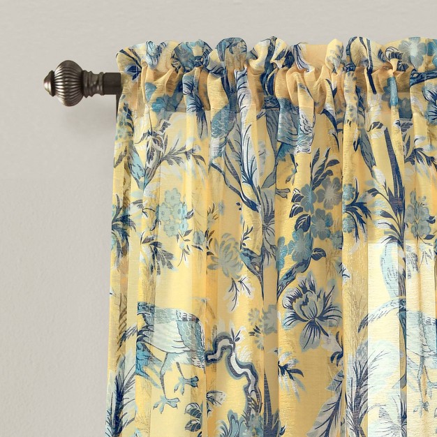 Sheer Dolores Curtain Panels Yellow Lush D cor