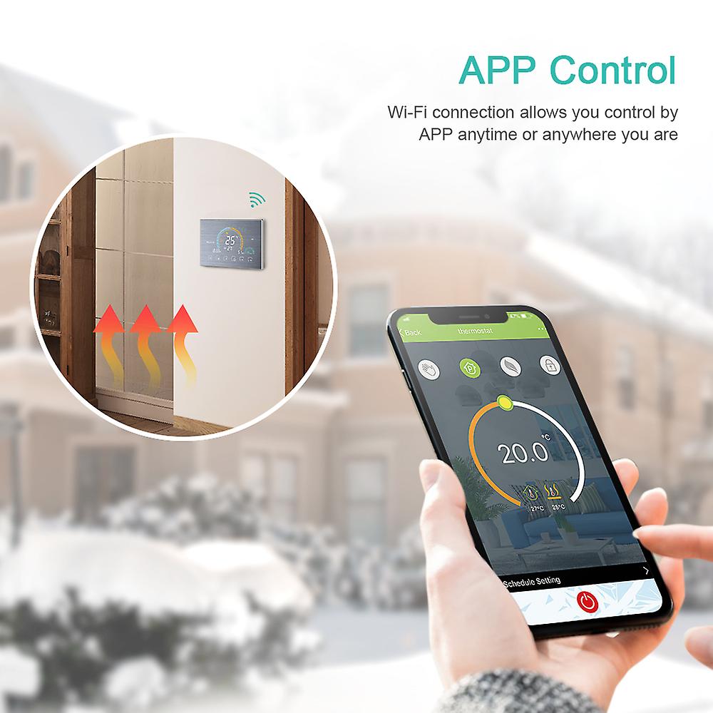 Silver Wifi 95-240v Wi-fi Smart Thermostat Programmable Thermostat 5+1+1 Six Periods Voice App Control Backlight Lcd Electric Heating Thermoregulator