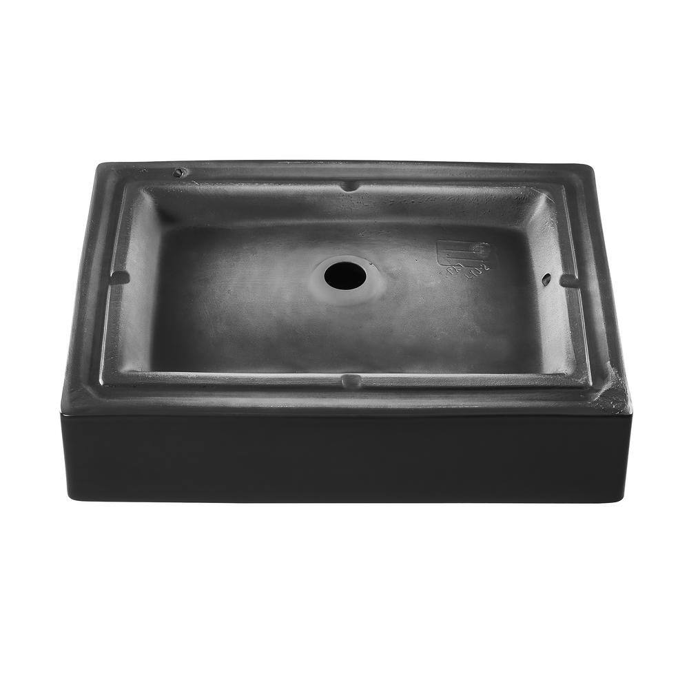 Swiss Madison Voltaire Matte Black Ceramic Rectangular Vessel Sink SM-VS282MB