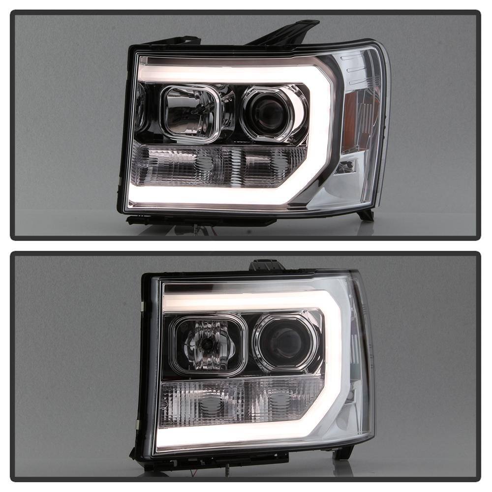 Spyder Auto GMC Sierra 150025003500 07-13 Projector Headlights - Light Bar DRL LED - Chrome 5083647