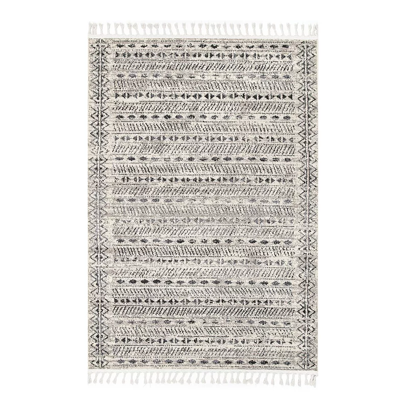 nuLOOM Wilmarie Striped Ethnic Tassel Area Rug