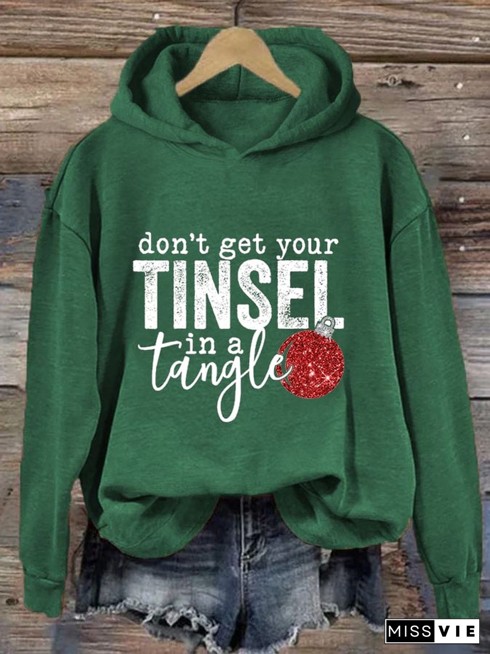 Women's Christmas Don't Get Your Tinsel in a Tangle Casual Hoodie