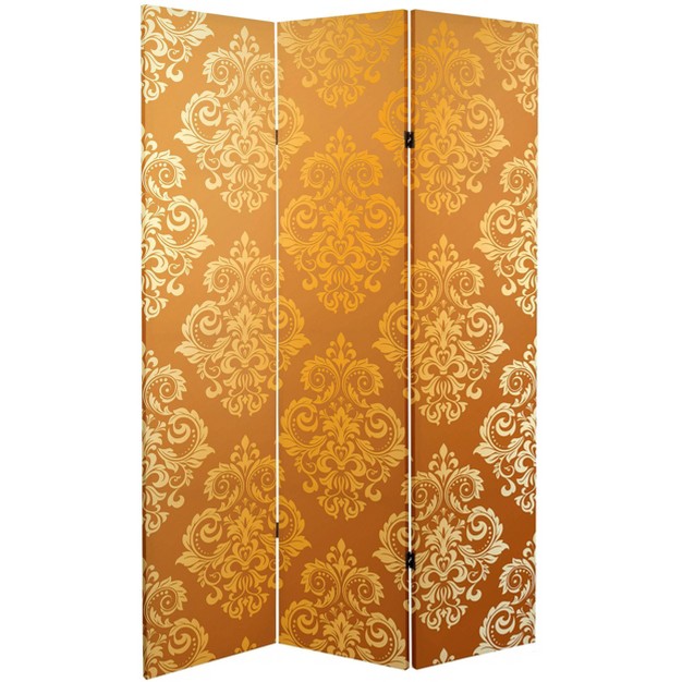 Double Sided Baroque Wallpaper Canvas Room Divider Gold Oriental Furniture