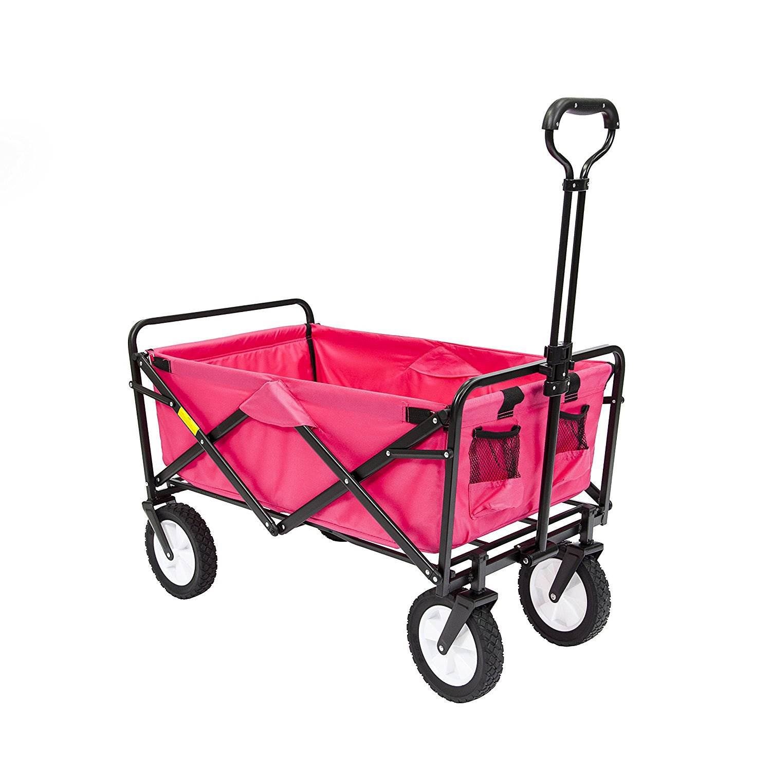 Mac Sports Collapsible Folding Outdoor Garden Utility Wagon Cart, Pink (2 Pack)