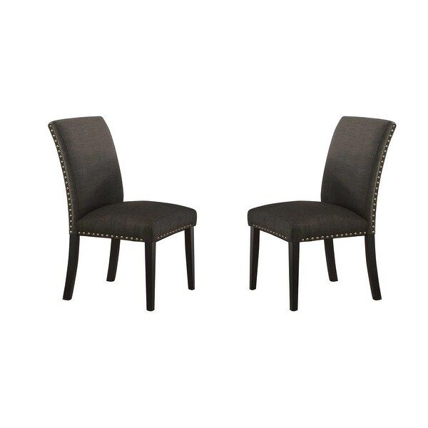 Dining Room Chairs Polyfiber Tufted Set of 2