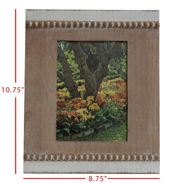 White Wood Bead 5x7 Inch Wood Decorative Picture Frame Foreside Home amp Garden