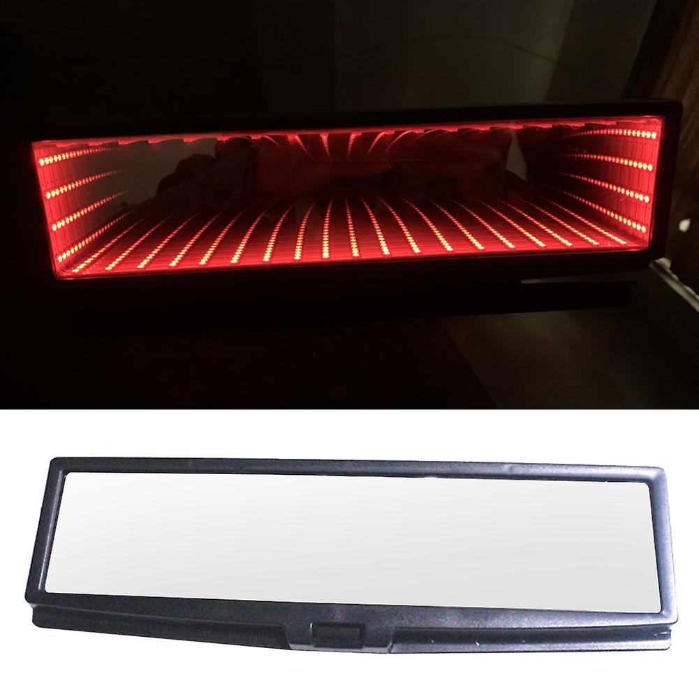 Car Interior Led Infinite Mirror Adjustable For Modification 3d Led Car Rear View Mirror Pink