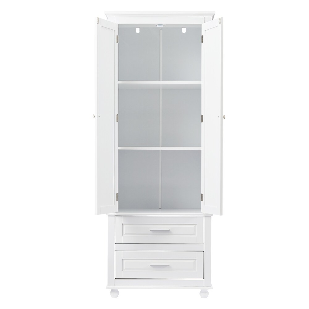 Storage Cabinet Freestanding Bathroom Floor Cabinet Kitchen Pantry with Pull out Drawers for Bedroom Wardrobe