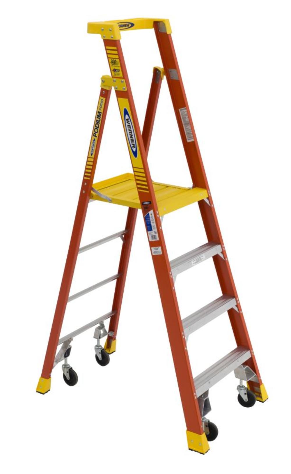 Podium 4-ft Fiberglass 300-lb Type IA Platform Ladder