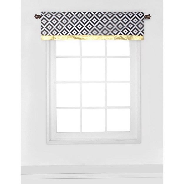 Bacati Love Black gold Window Valance