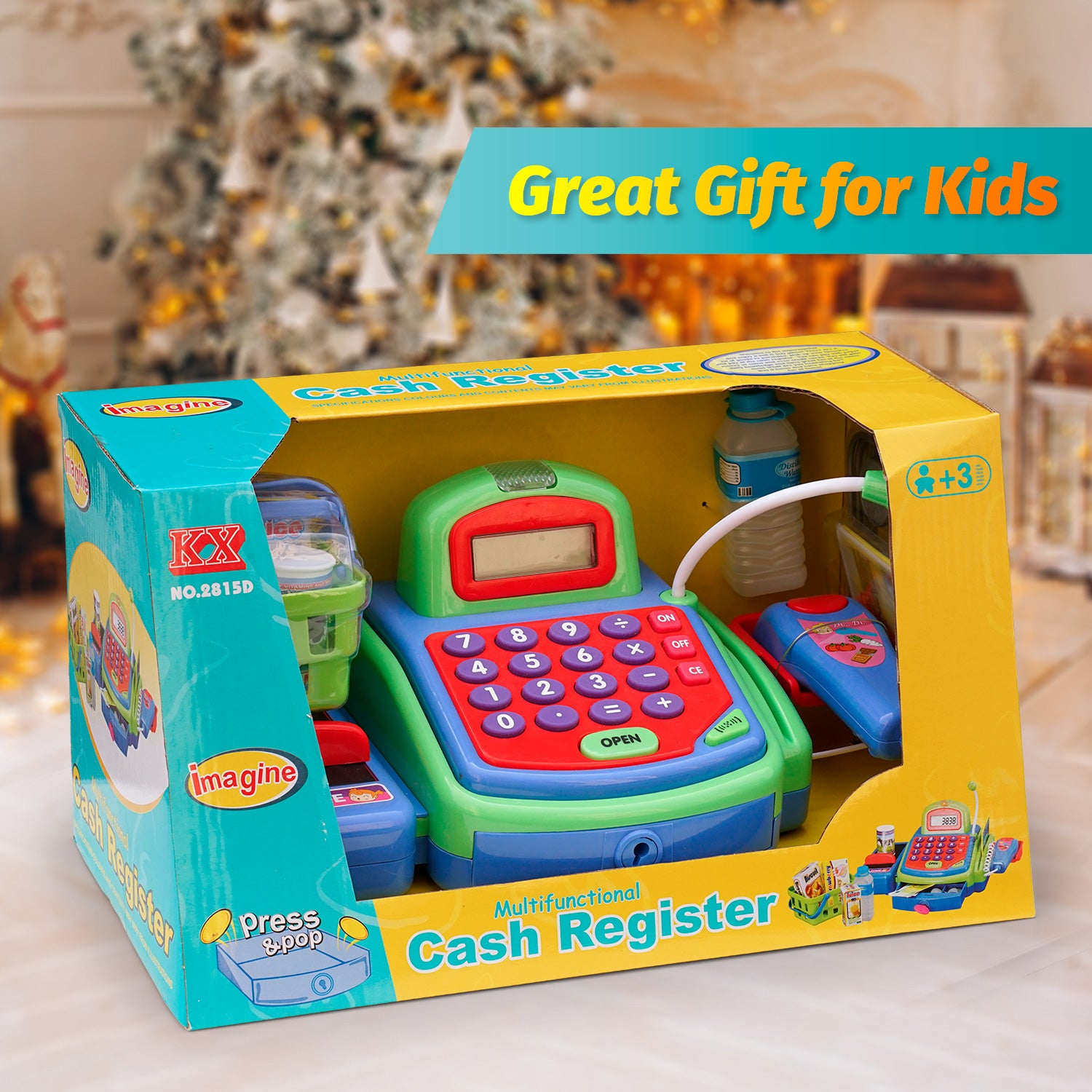 Durable Pretend Play Electronic Cash Register Toy for Kids | Educational Toys Gifts Toddlers with Realistic Actions and Sounds