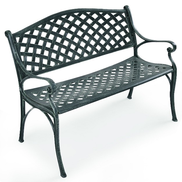 Tangkula Antique Garden Bench Park Yard Seat Aluminum Frame Outdoor