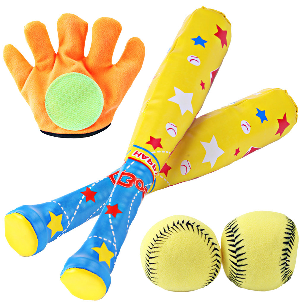 4pcs/set Baby Baseball Toys Set Soft Baseball Sport Toys Children Bat Gloves Ball Kit Kids School Game Playing Gift