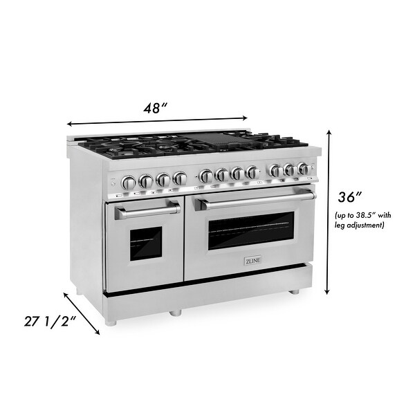 ZLINE Stainless Steel 48-inch Gas Burner/ Electric Oven Range