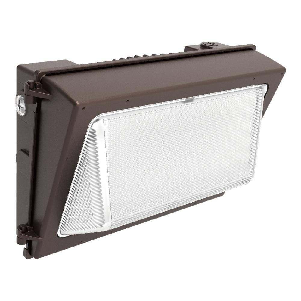 Commercial Electric 400-Watt Equivalent Integrated LED Bronze Dusk to Dawn Wall Pack Light 3000K-5000K WP120CE1