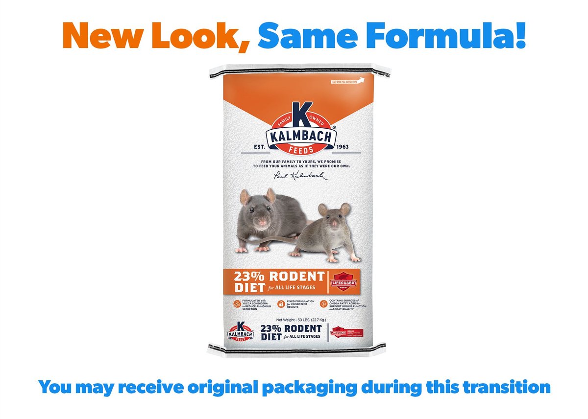 Kalmbach Feeds 23% Rodent Diet Cubes Rats and Mice Food， 50-lbs bag