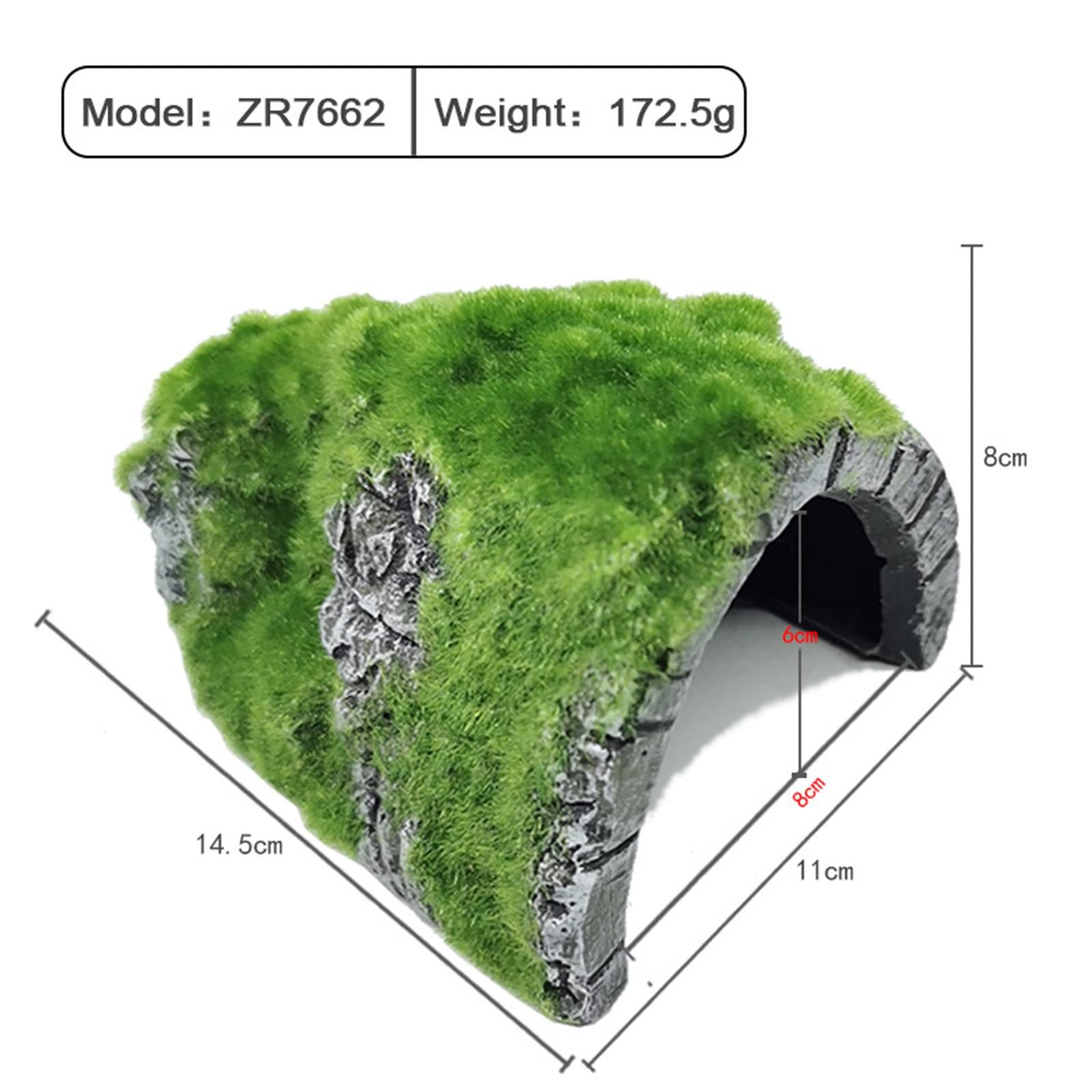 Reptile Hiding Cave Resin Material Natural Non- Hideout for Small Lizards Turtles Bearded Dragon Tortois Amphibians Fish Pet Supplies -