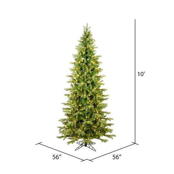 Vickerman 10' x 56 Balsam Spruce Slim Artificial Christmas Tree，Warm White Duralit LED Lights