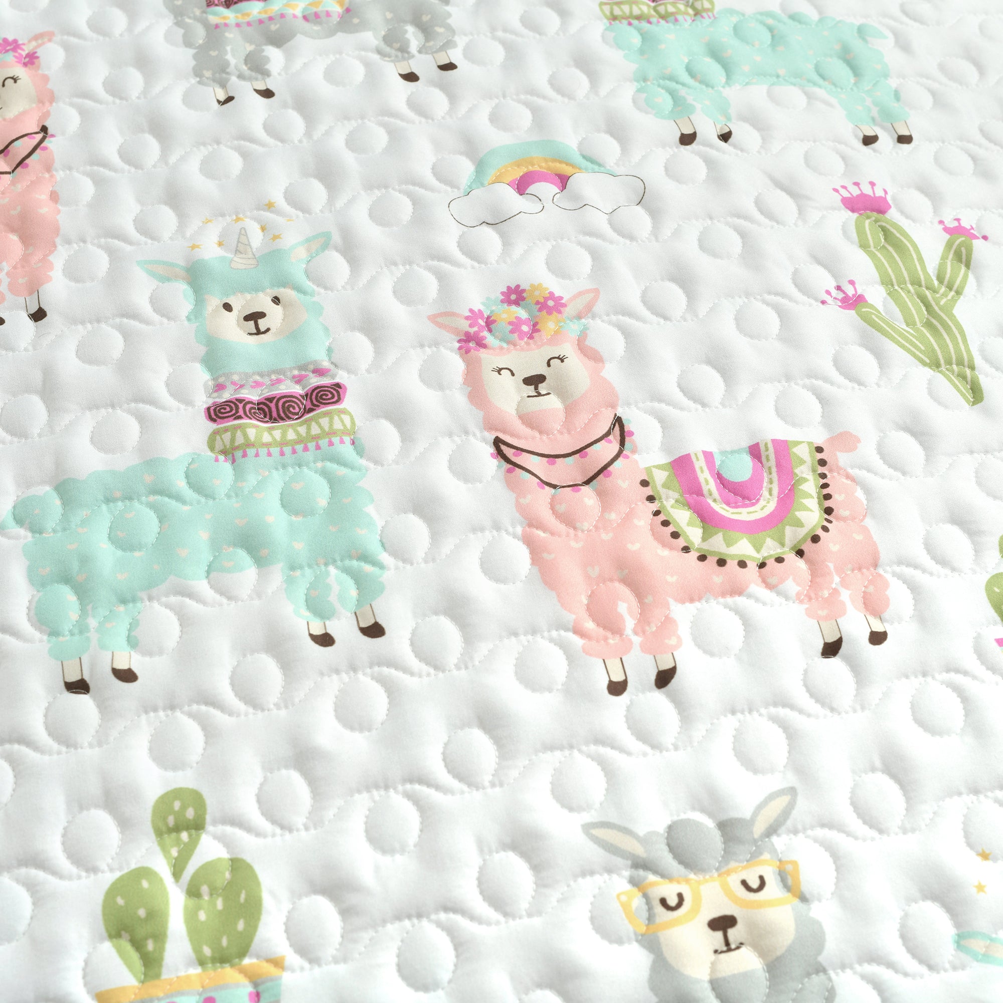 Southwest Llama Cactus Reversible Quilt Set