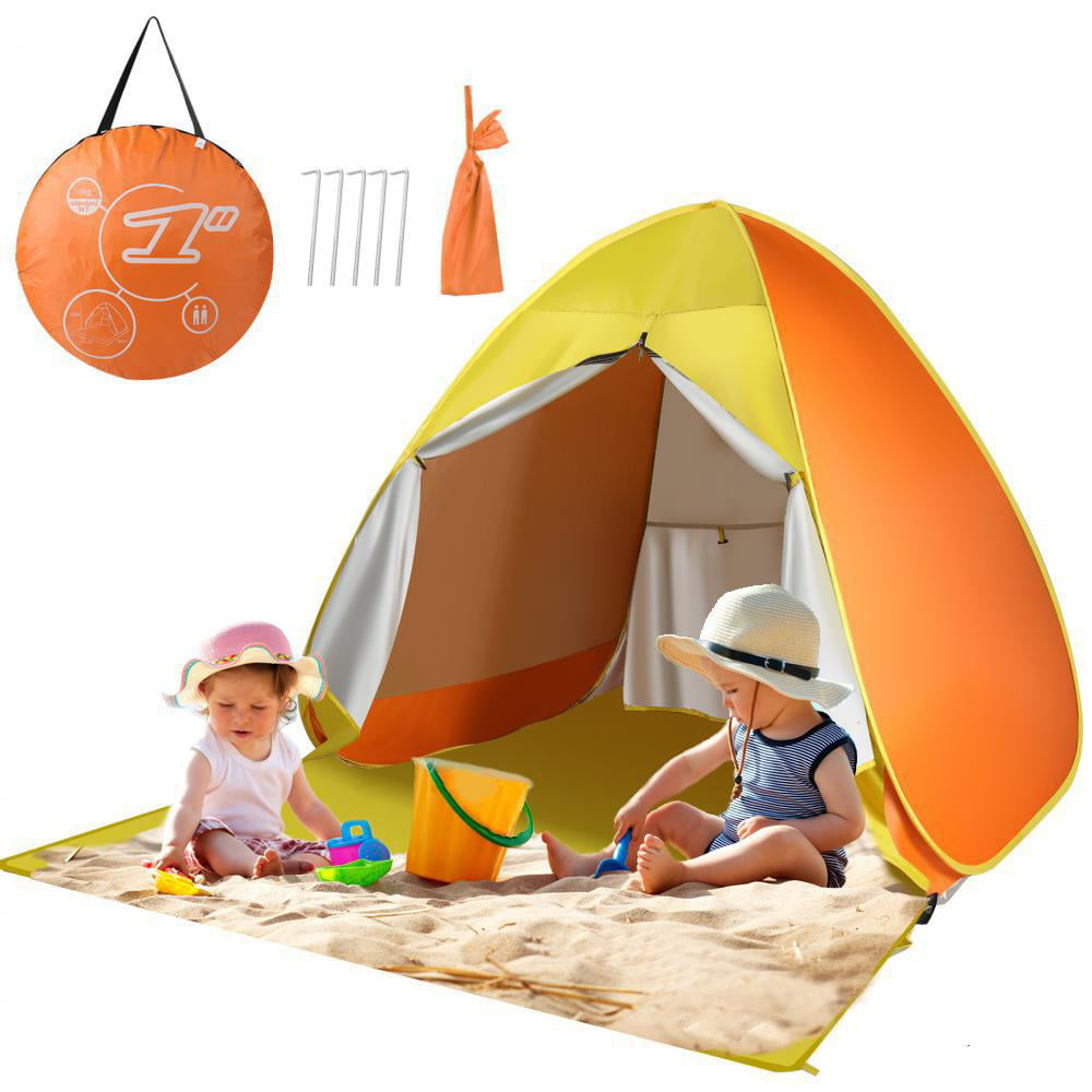 Fbsport Pop UP Beach Tent， Mini Portable Tent with Curtian， Arch Camping Tent Sun Shelter with Carry Bag，UV Protection for 1-2 Person