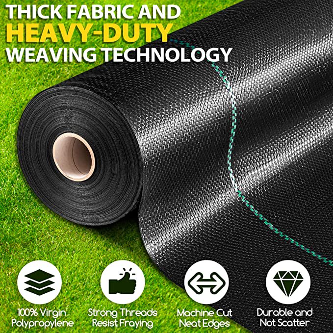 Weed Barrier Landscape Fabric Heavy Duty, 4FT x 100FT Thicken Garden Fabric Weed Mats, Durable Weeds Control Mulch Breathable Weed Cloth for Landscaping Weed Blocker Garden Bed Cover