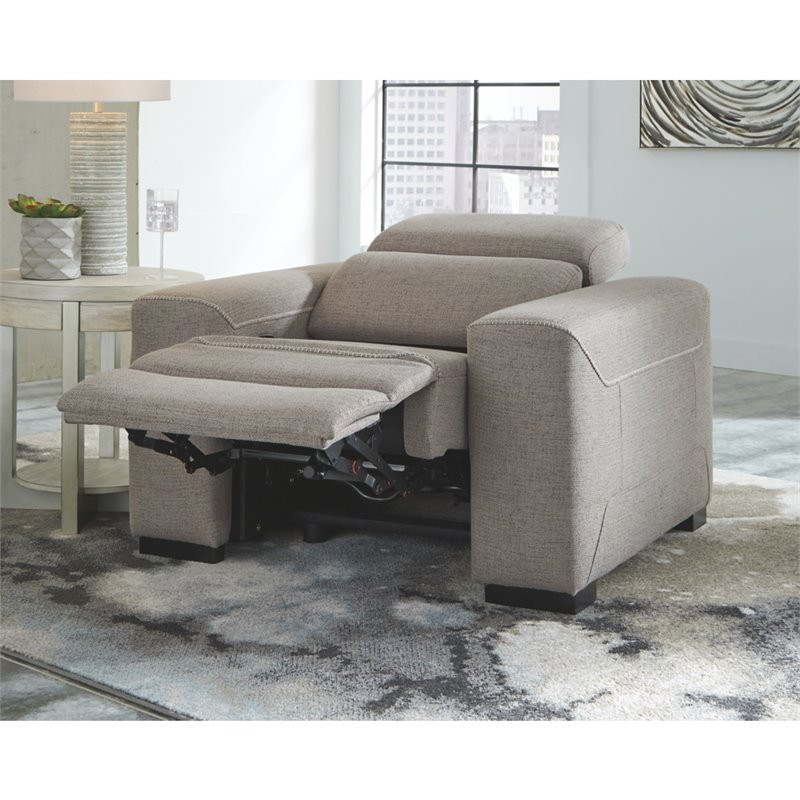 Signature Design by Ashley Mabton Power Recliner in Gray   Transitional   Recliner Chairs   by Homesquare  Houzz