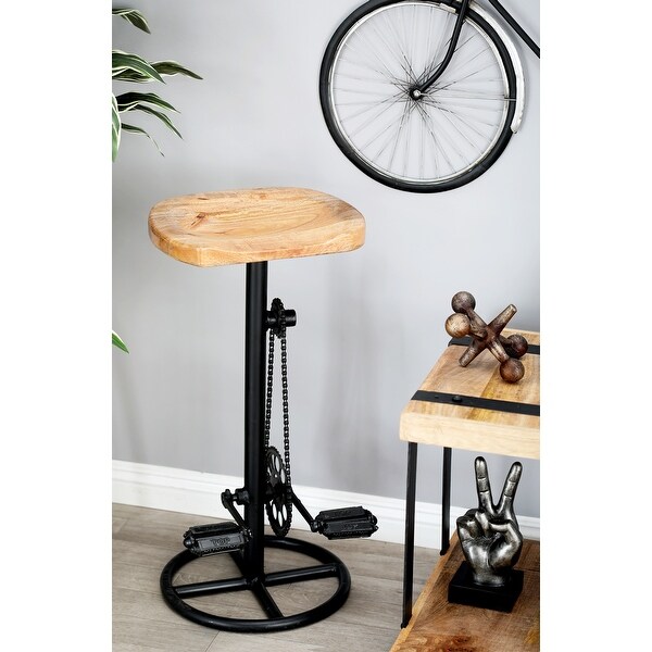 Brown Metal Industrial Bar Stool