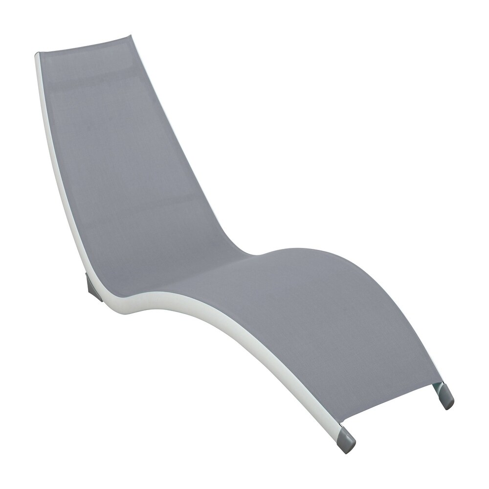 Helix Set of 2 Stackable Grey Sling Chaise Lounge   N/A