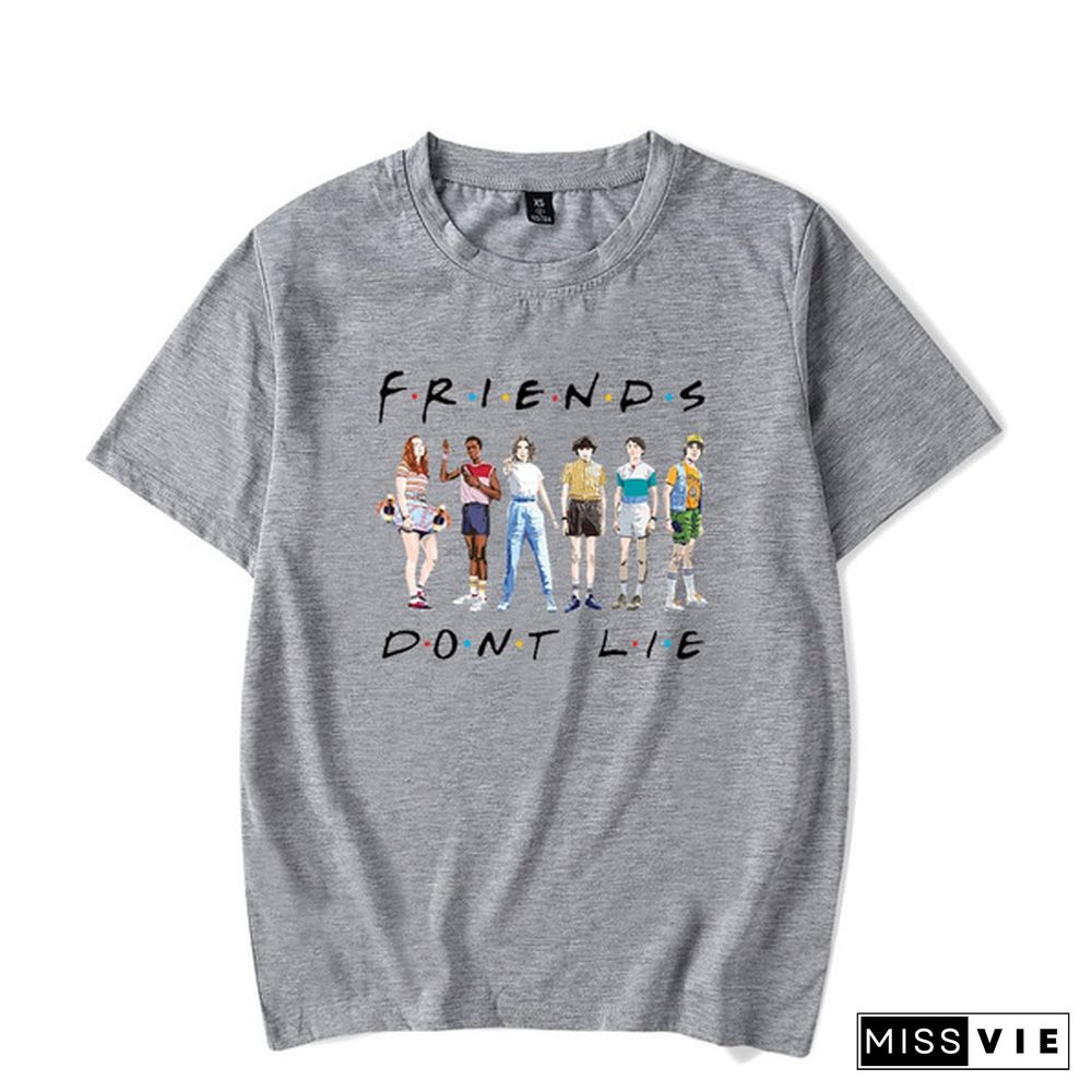 Stranger Things T-Shirt Cool Friends Don'T Lie Graphic Tee Shirt The Upside Down Shirts Stranger Things 3 Eleven Shirts