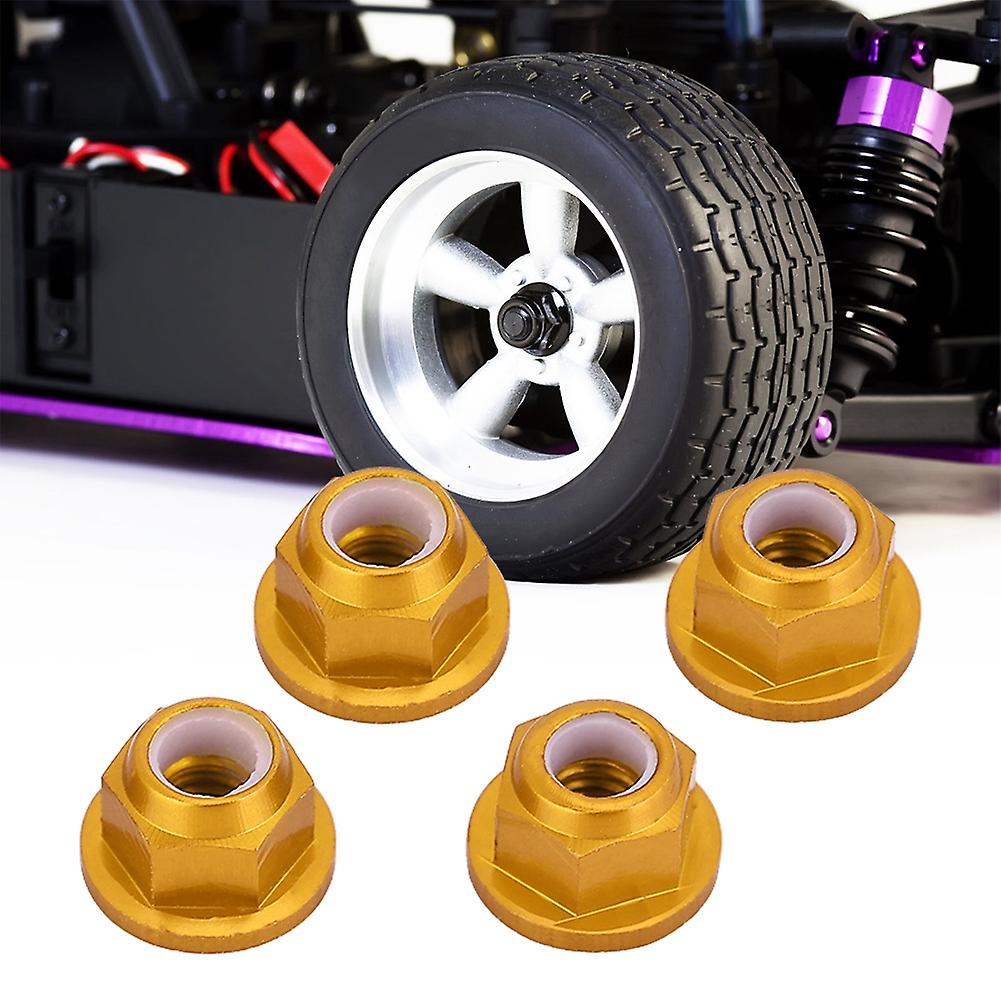 4pcs Aluminum M4 Tire Nuts Fit For Fayee 1/12 Wl 1/12 12423 Off-road Vehicle Yellow 0119y