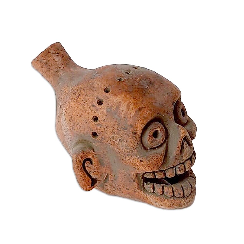 Novica Handmade Lord Of Mictlan Ceramic Whistle