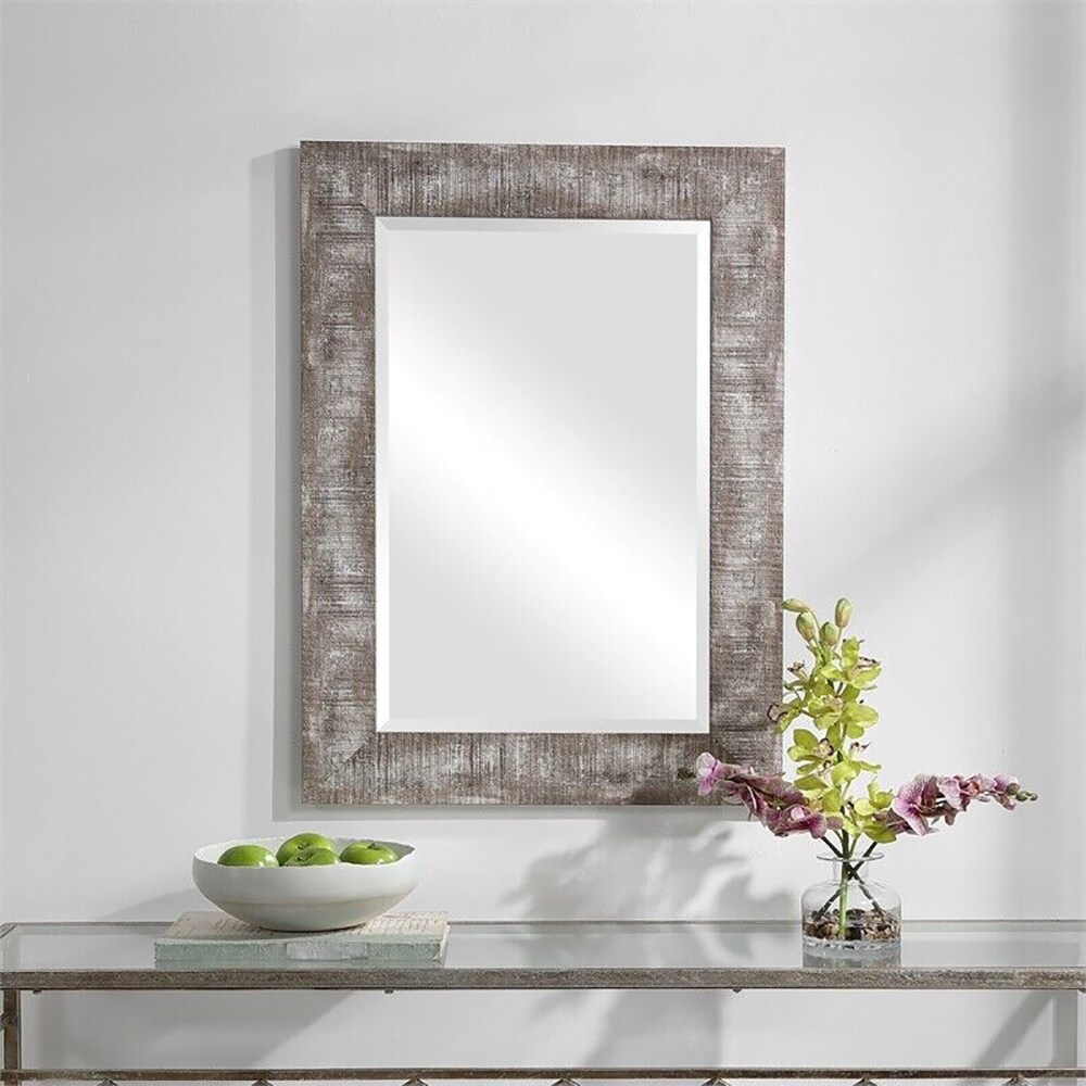 Coastal Moulding Plastic and MDF Wood Mirror Gray   26\