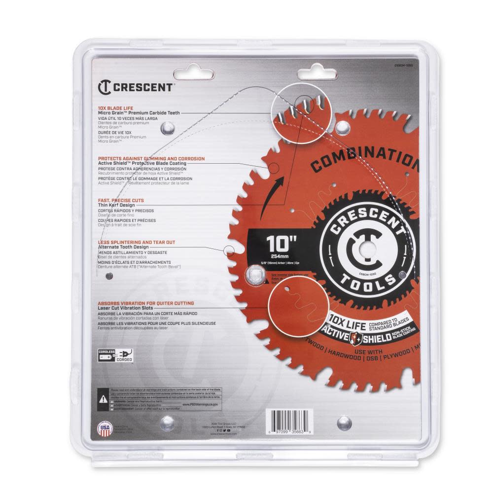 CRESCENT APEX Circular Saw Blade 10 x 50 Tooth Combination ;