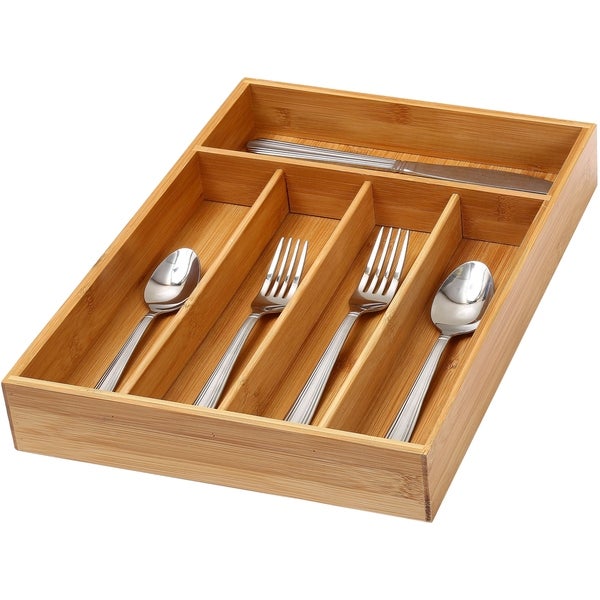 YBM HOME Bamboo Cutlery and Knives Tool Tray