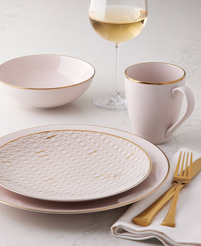 Macy's Lenox Trianna Blush Dinnerware Tuscany Glassware and Portola Flatware