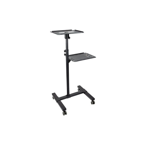 StarTech Mobile Projector and Laptop Stand/Cart， Heavy Duty Portable Projector Stand/Presentation Cart (22lb/shelf)， Height Adjustable (ADJPROJCART)