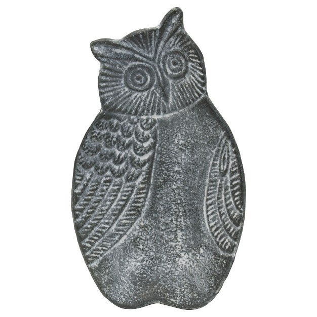 Gray Metal Owl Decorative Storage Jewelry Trinket Dish Foreside Home amp Garden